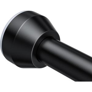 TEECK Shower Curtain Rod, 32-79 inch Adjustable Tension Spring, 1 Inch Shower Curtain Rod Tension, Premium Stainless Steel, Anti-Slip, No Drilling, No Rust, for Bathroom, Black