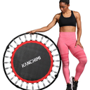Kanchimi 40" Folding Mini Fitness Indoor Exercise Workout Fitness Rebounder Trampoline for Adults, Max Load 330lbs(Black)