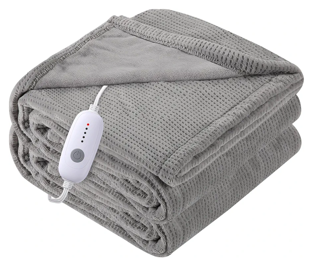 Electric Heated Blanket Full Size 50"x60", Ultra-Soft Heating Blanket with 5 Heat Levels & 10-Hour Auto Off, Fast Heating for Winter Comfort, Grey