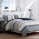 Nautica - King Quilt, Cotton Reversible Bedding, Home Decor for All Seasons (Tideway Tan/Grey, King)