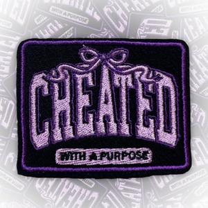 2 x Created with A Purpose Ephesians 2:10 Patch 3 Inches Christian Religious Jesus Bible Verse Iron On/Sew On Embroidery Fabric Applique Patches for Trucker Hats Clothes Backpack DIY Accessories