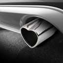 Car Exhaust Tip 2.5 inch Inlet, Universal Car Exhaust Pipe Modification Tail Throat Tail Pipe Stainless Steel Muffler Tip, Adjustable Heart Shaped Car Thickened Pipe (Straight,Silver)