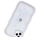 IAIYOXI Case for iPhone 17 Air - Curly Wave Edge Design, Bling Glitter Star Shiny Case, Cute Pink Clear Full Protection Soft TPU Shockproof Cover for Women and Girls (iPhone 17 Air, Clear)