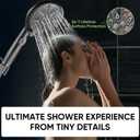 Cobbe 9-Function Shower Head with Built-in Power Spray, 1.8 GPM Water Saving ON/OFF Toggle Switch, High Pressure Handheld Showerhead with 1-Click Pause Button, Brass Bracket & 6ft Hose, Black