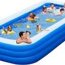 Big Inflatable Pool with Pump, Lylting 158"x74"x22" Extra Large Thicken Blow Up Pool for Adults, Full Size Family Inflatable Swimming Pools for Backyard Home Garden Outdoor