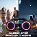 Bluetooth Speaker 80W(Peak)Loud with Bass, 20H Playtime, IPX7 Waterproof, RGB Lights, TWS, Large Portable Wireless Speakers for Outdoor, Home, Party, Pool, Beach, Tailgating, Gym, Work, Gifts (Black)