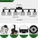 Baocuz 6-Lights Black Semi Flush Mount Ceiling Light, Multi-Directional Ceiling Light Fixtures, Rotatable Kitchen Track Lighting Fixtures with Wire Cages for Living Room, Dining Table, Foyer