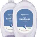 Amazon Basics Gentle & Mild Clear Liquid Hand Soap Refill, Triclosan-Free, Dermatologist-Tested, pH Balanced, 50 Fl Oz, 2-Pack (Previously Solimo)