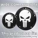 Skull Clutch/Derby Timer and Points Covers for Harley Twin Cam 1999-2015 Dyna Softail Touring Road King Electra Glide Street Glide Road Glide Tri Glide,Black