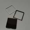 JETech 3 in 1 Case for Samsung Galaxy Z Flip 7 2025 with 2-Pack Tempered Glass Front Screen Protector, Crystal Clear, Anti-Scratch Transparent Hard PC Shell, Protective Phone Cover (Black)