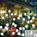 2026 Upgraded Solar Lights Outdoor, 8 Pack Solar Garden Lights with 2 Modes, Firefly Lights Outdoor Waterproof, Sway by Wind, Twinkle Firefly Light for Yard Patio Path Garden Decoration (Cool White)