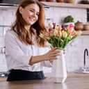 Sggvecsy 30 Pcs Fake Tulips Artificial Flowers Real Touch PU Faux Flowers Tulip Stems for Wedding Spring Bouquet Floral Arrangement Home Office Party Decorations for Mother's Day (Multi Colors)