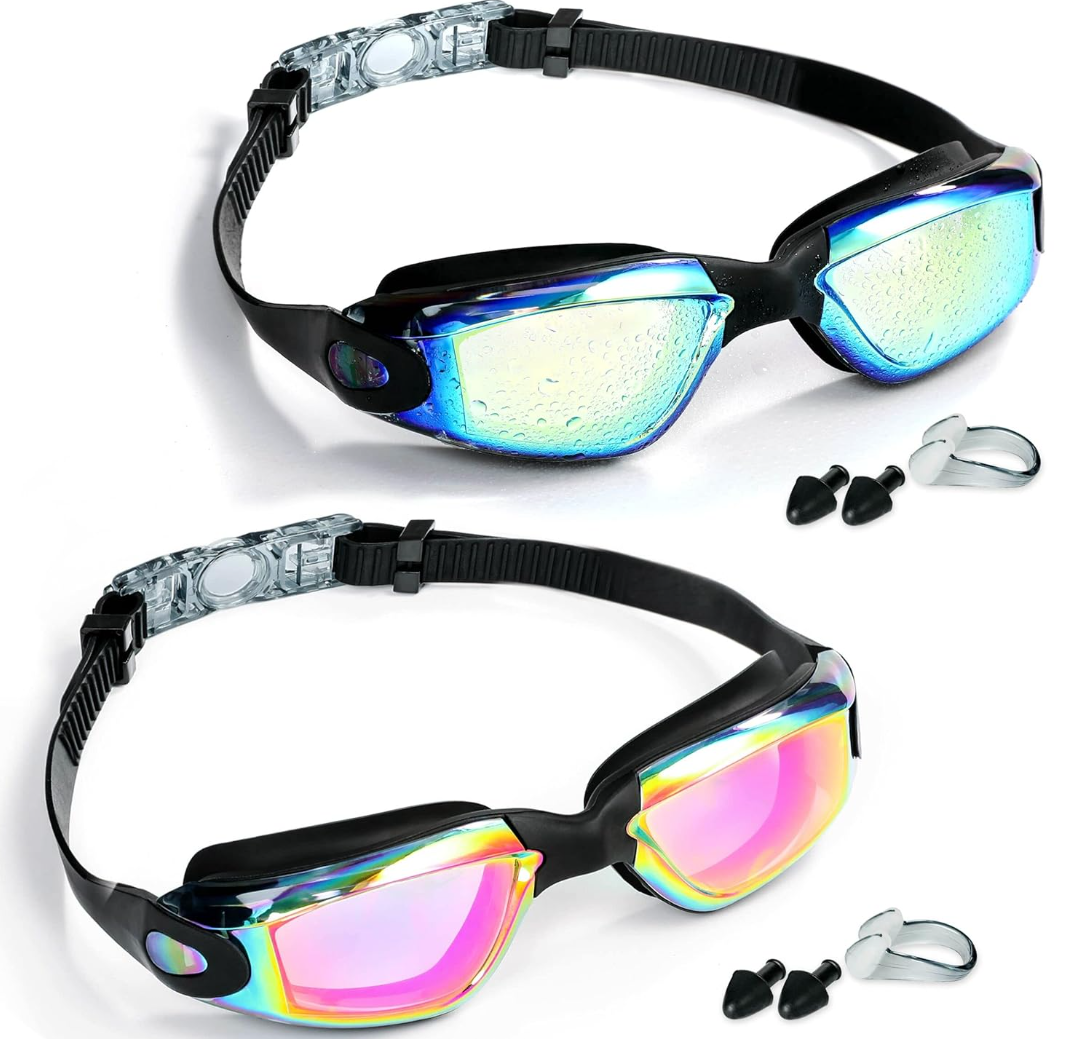 Swim Goggles - 2 Pack Swimming Goggles Anti Fog No Leaking For Adult Women Men