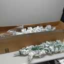 7.5 ft Flocked Pencil Christmas Tree with Lights Artificial Slim Tall Skinny Christmas Tree Snow Flocked Pine for Home Office Holiday Xmas Decoration