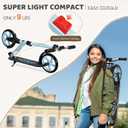 WAYPLUS KS1 Kick Scooter for Ages 6+,Kid, Teens & Adults. Max Load 240 LBS. Foldable, Lightweight, 8IN Big Wheels for Kids, Teen and Adults, 4 Adjustable Levels. Bearing ABEC9 FED Fitness