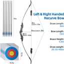 Recurve Bow and Arrow Set for Adults, Archery Takedown recurve Bow Set for Beginners/Youth/Adults Target Practicing, Left & Right Handed, 20lbs
