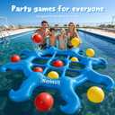 Pool Toys Game Set - Giant Inflatable Tic Tac Toe Pool Games for Adults KidsFun Pool Toys Pool Cornhole for 4-12, Family Pool Party Games with 10 Balls for Swimming Pool, Beach, Yards Outdoor