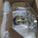 Gold Chandelier with Frosted Glass Globe, 6-Light Modern Pendant Light for Kitchen, Bedroom, Hallway, Living Room,CKPL4845-6P-PG