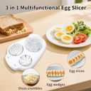 3-in-1 Egg Slicer for Hard Boiled Eggs, Multiple Slice Modes Egg Cutter, Heavy Duty Stainless Steel Chopper Tool, Multipurpose Kitchen Gadgets for Strawberry, Salad, Kiwi, Mushroom, Tomato Prep