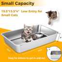 LIHONG Stainless Steel Cat Litter Box,Large Metal Litter Box for Small Large Cats Kitty Rabbits,No Smell,Non Stick,Easy to Clean(20" Lx14 Wx4 H,L)