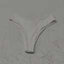 Zmart Women Cheeky Bikini Bottoms V Cut Swim Bottom High Cut Swimsuit Low Waist Low Rise Bathing Suit White S