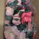 BLEUM CADE 2Pcs 16.4Ft Flower Garland Artificial Rose Vines for Bedroom, Cute Fake Hanging Flower Vines Floral Garland Decorations for Wedding Party Wall Room Decor Aesthetic (Pink)