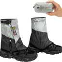 Trail Gaiters, Waterproof Low Shoe Protectors, Adjustable Boots Gators for Hiking & Running - Prevents Debris in Shoes (Large)