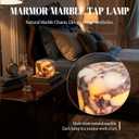 Marmor Marble Lamp Table Lamp Unique Stone lamp Type-C 3 Way Bedside Lamps Ambient Lighting for Bedroom Night Stands Small Night Light Decorative LED Warm Ambient Portable Lamps for Rechargeable