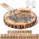 36Pcs Mini 1/2" Branding Irons, Alphabet Alphanumeric Mini Custom Iron Personalized Set, English Letters and Numbers Iron for BBQ, Steak, Bread & Personalized Gifts and More