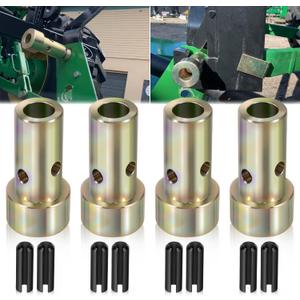 2-Pair Cat 1 Quick Hitch Adapter Bushings Set for Category I 3-Point Tractors Use with Quick Hitch System, Heavy Duty Steel Bushing Kit with Roll Pins