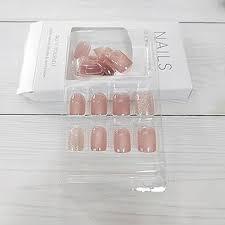 24Pcs Spring Press on Nails Extra Short Square Purple Cute Fake Nails Press ons Nail Tips Glue on Nails Full Cover Acrylic Nail Kit False Nails with Small Flower Nail Art Design for Women