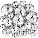 50 Pcs Disco Balls Decoration Mirror Disco Balls Silver Hanging Decorations Reflective Dance and Music Festivals for DIY Halloween Christmas Stage Hall Prop (1.2'',2'',3.2'',4'')