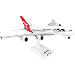 Skymarks Qantas Airbus A380 1/200 Scale Model New Livery with Landing Gear & Display Stand 14.38 Length, 14.75 Wingspan Officially Licensed Collectible Airplane White Skymarks Qantas Airbus A380 1/200 Scale Model New Livery with Landing Gear & Display Stand 14.38 Length, 14.75 Wingspan Officially Licensed Collectible Airplane White