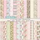 Scrapbook Paper Pad 1212,Floral Double-Sided Pattern Designer Planner Junk Journal Decorative Craft Paper,Card Making Journaling Origami Decopage Scrapbooking Supplies, 24 Sheets (Pink Flower)