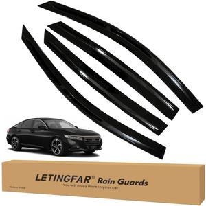 Tape-on Rain Guards for 2018-2022 Honda Accord, Side Vent Visors Shades Window Deflectors