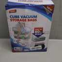 TAILI Vacuum Storage Bags 4 Pack, Extra Large Cube (40x28x18x18 Inch), Supe Jumbo Vacuum Seal Bags for Bedding Comforter, Blanket, Closet Space Saving, Cream