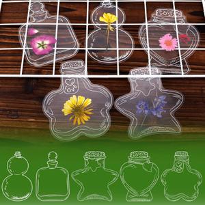 10 x 20pcs Transparent Dried Flower Bookmark, Botanical Specimen Clear Bookmark Beautiful Flower Page Pressed Clips Crafts for Reading Scrapbook DIY (Style D)