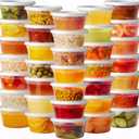 Pantry Value [12 oz. - 48 Count Plastic Food Storage Deli Containers with Lids - Perfect for Storing Soups, Sauces, and Snacks