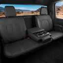 for Dodge Ram Leather Seat Covers, 2019-2026 Crew Cab 1500 Long Horn Limited RHO Laramie, Custom Truck Seat Cover Full Set, Pickup Protectors Accessories, Black (40/20/40 Split Flat Bench)