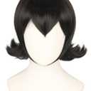 Womens Wigs Black Short Flip Bob Hair Wig Halloween Costume Cosplay Wig
