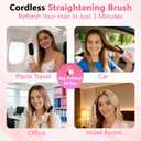 Go Brush Pro for Short Hair - 2026 Upgraded Cordless hair Straightening Brush, 4 Temperature Settings, Fast Heat, MCH Ceramic Care, 4000mAh Rechargeable Straightener for Frizz-Free Styling (pink)