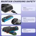 Switch 2 Controller Charger Dock, 4-in-1 Switch 2 Portable Charger Stand Station with USB Type-C Cord, Magnetic Design Fast Charging Accessories (Lying-flat 4)