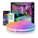 Neon Rope Lights, 19.68FT RGB Led Strip Lights, Waterproof IP67, DIY Design, Music Sync, 24 Keys Remote Control, Multiple Modes, for Living Room, Bedroom, Holiday Decoration