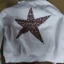 Obenie Women Oversized Leopard Star Graphic Hoodies Y2K Aesthetic Long Sleeve Pullover Sweatshirt Unisex Pullover Tops,White, X-Large