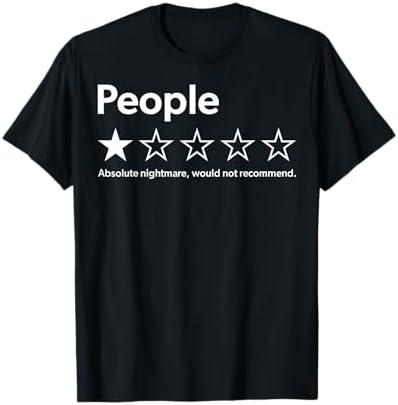 Funny People Rating Tee Shirt - Unisex Adults - Black - Small - Short Sleeve - Crew Neck - Retro - Polyester - T-Shirt - Letter Print - Lightweight, Classic fit, Zipper closure Large