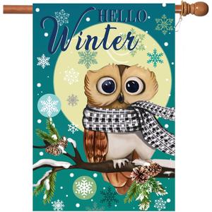 Winter Garden Flag - Double Sided Christmas House Flag 28 x 40 Inch Outdoor for Home Decoration