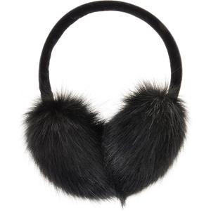 ZLYC Womens Girls Winter Fashion Adjustable Faux Fur EarMuffs Ear Warmers (Black)