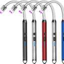 5 Pack Candle Lighter Electric Rechargeable Flameless Arc Lighters Flexible Neck USB Plasma Long Lighter for Candles BBQ Grill Camping Birthday Fireworks