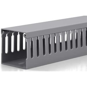 ZhiYo 2x2in Server Rack Cable Management, 6.6ft Cable Duct Cable Raceway Kit, Electrically Safe PVC for Network Cable Management, Open Slot Wire Raceway for Computer Under Desk, Wire Duct Grey