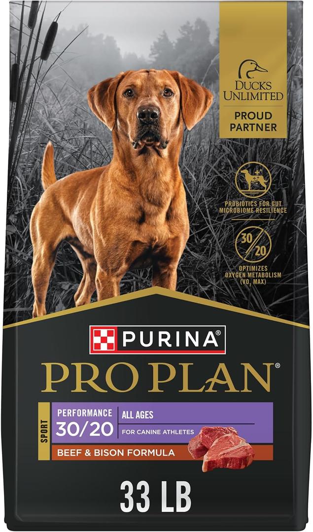 Purina Pro Plan Sport 30/20 High Protein Dry Dog Food, Beef & Bison, 33 lb (EXP 09/22/27)